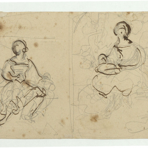 image for: Marià Fortuny - Estudi de composició (anvers) / Estudi de composició (revers) - Cap a 1856-1858 [1]