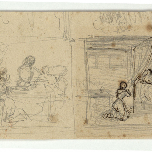 image for: Marià Fortuny - Estudi de composició (anvers) / Estudi de composició (revers) - Cap a 1856-1858