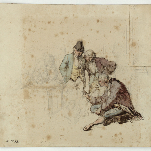 image for: Marià Fortuny - Homes amb indumentària del segle XVIII - Cap a 1856-1858