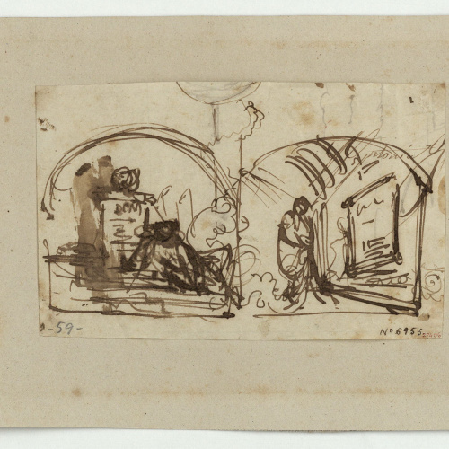 image for: Marià Fortuny - Estudi de composició - Cap a 1856-1858