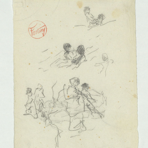 image for: Marià Fortuny - Esbós de figures - Cap a 1874