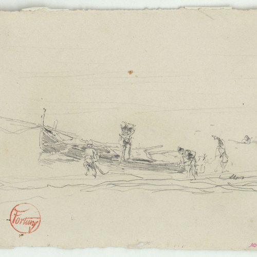 image for: Marià Fortuny - Estudi per al quadre «Platja de Portici» - Cap a 1874