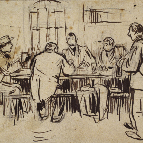 image for: Ramon Casas - Treballant a la cantina - 1893