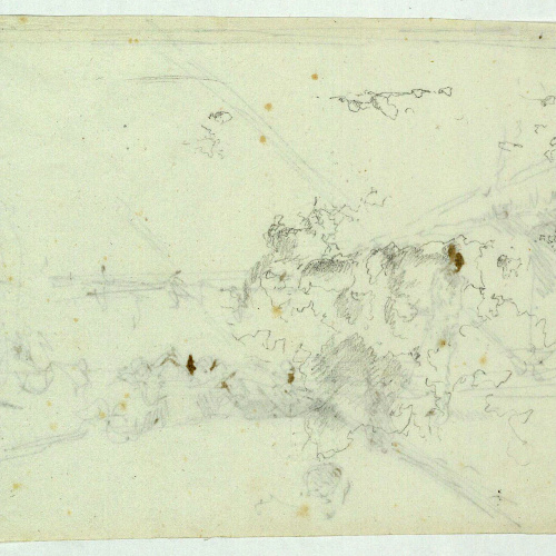 image for: Marià Fortuny - Estudi per al quadre «L&#039;escorxador de Portici» (anvers) / Núvols (revers) - Cap a 1874 [1]