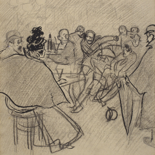 image for: Ramon Casas - Baralla en un cafè - Cap a 1890-1900