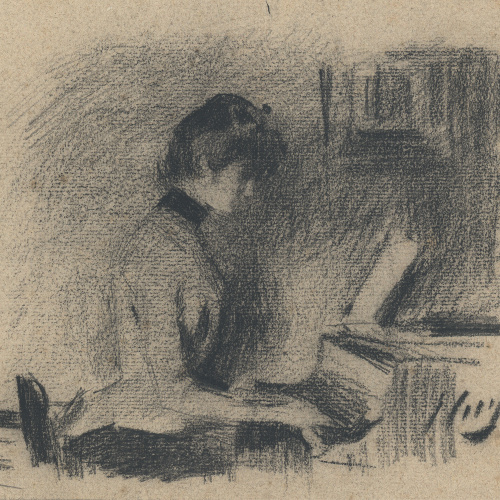 image for: Ramon Casas - Srta. A... al piano - Cap a 1892