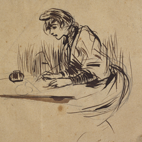image for: Ramon Casas - Dona escrivint una carta - 1892