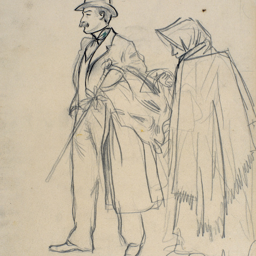 image for: Ramon Casas - Estudi per a la il·lustració «Los diez mandamientos, X: No codiciar los bienes ajenos» - 1898