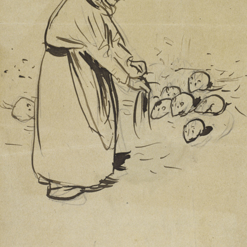 image for: Ramon Casas - Dona criant conills - 1892