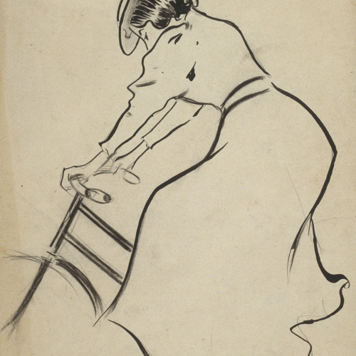image for: Ramon Casas - Una ciclista. Estudi per a cartell - Cap a 1899