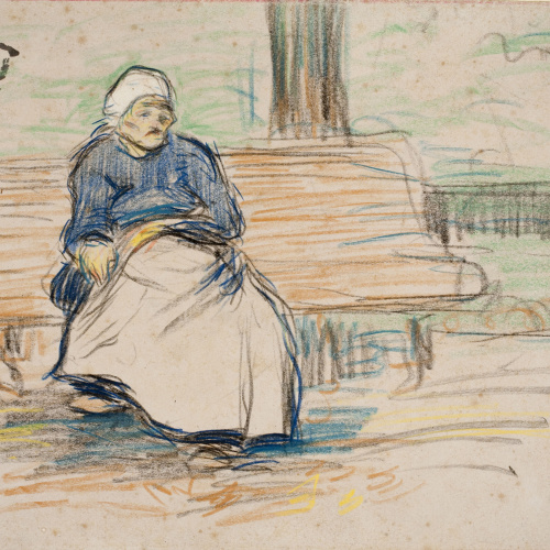 image for: Ricard Canals - Dona asseguda en un banc - Cap a 1896-1900