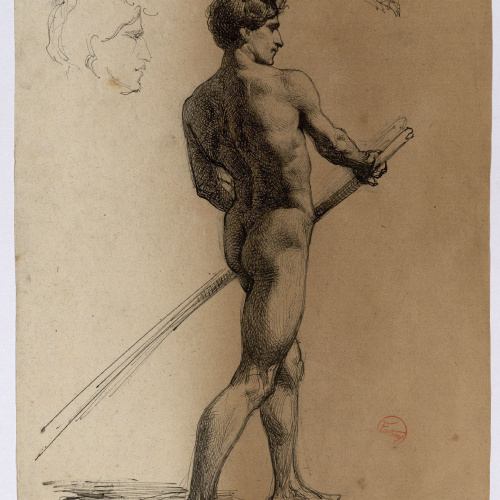 image for: Marià Fortuny - Estudi de nu masculí - Cap a 1860