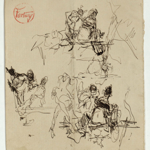 image for: Marià Fortuny - Estudi per al quadre «El jardí dels poetes» - Cap a 1871