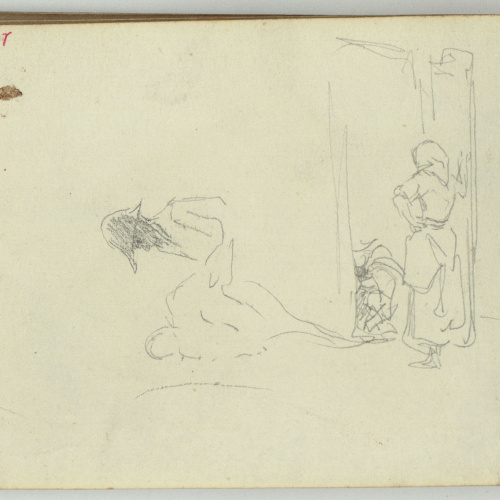 image for: Marià Fortuny - Figures (anvers) / Retrat masculí (revers) - Cap a 1866-1872