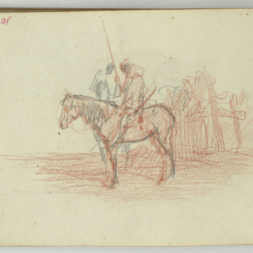 image for: Marià Fortuny - Genet marroquí a cavall (anvers) / Cotxer (revers) - Cap a 1860-1862