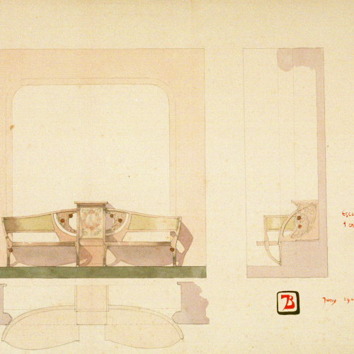 image for: Joan Busquets - Banc, vista frontal i de perfil - 1908