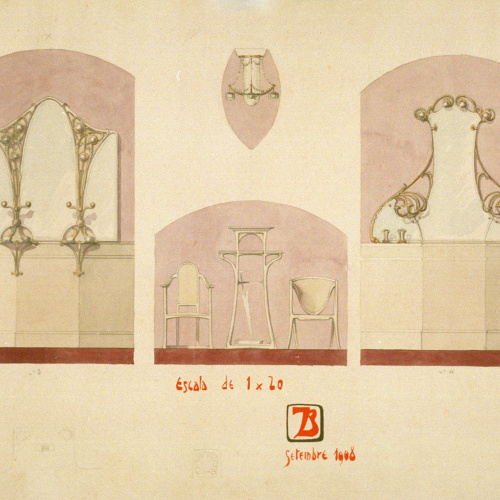 image for: Joan Busquets - Miralls, llum, paraigüer i cadires - 1908