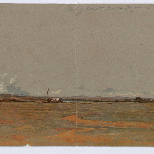 image for: Marià Fortuny - Paisatge marroquí. Estudi per al quadre «La batalla de Tetuan» - Cap a 1860