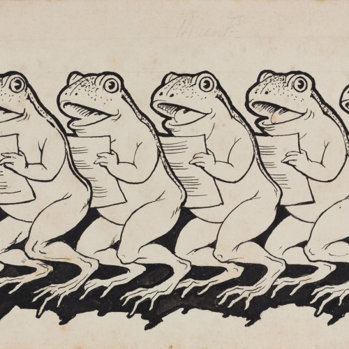 image for: Apel·les Mestres - Fris d&#039;una coral de granotes. Culdellàntia per al poema «Liliana» d&#039;Apel·les Mestres - 1902