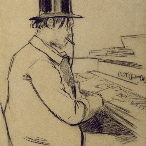 image for: Santiago Rusiñol - Erik Satie tocant l&#039;harmònium - 1891