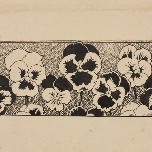 image for: Apel·les Mestres - Sanefa amb pensaments. Capçalera de pàgina per al poema «Liliana» d&#039;Apel·les Mestres - 1905