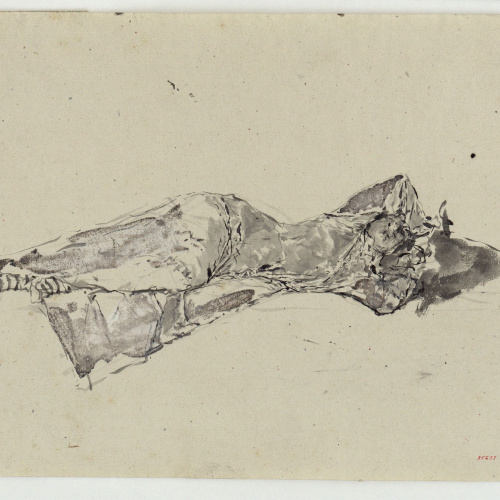 image for: Marià Fortuny - Figura femenina ajaguda - Cap a 1870-1874