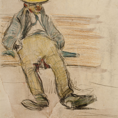 image for: Ricard Canals - Home assegut en un banc - Cap a 1896-1900
