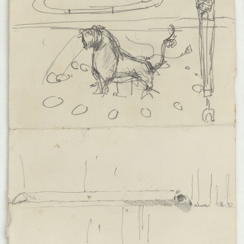 image for: Marià Fortuny - Paisatge (anvers) / Motius ornamentals d&#039;estil musulmà i croquis inconcret (revers) - Cap a 1870-1872 [1]