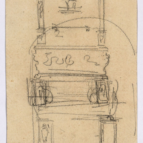 image for: Marià Fortuny - Població marroquina (anvers) / Motius arquitectònics (revers) - Cap a 1860-1862 [1]