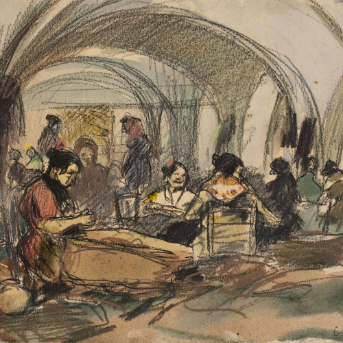 image for: Ricard Canals - Interior de la Reial Fàbrica de Tabacs de Sevilla - Cap a 1898-1899