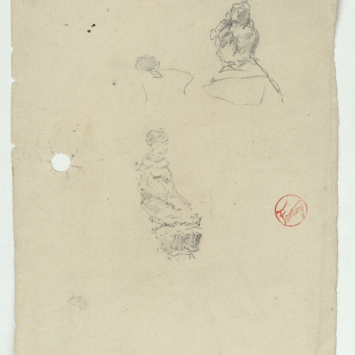 image for: Marià Fortuny - Cap de dona i figura femenina asseguda - Cap a 1867-1874