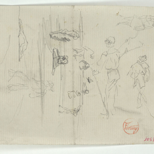 image for: Marià Fortuny - Croquis de figures masculines - Cap a 1870-1874