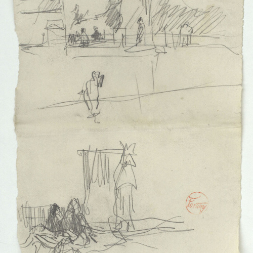 image for: Marià Fortuny - Croquis de figures a l&#039;aire lliure - Cap a 1870-1874