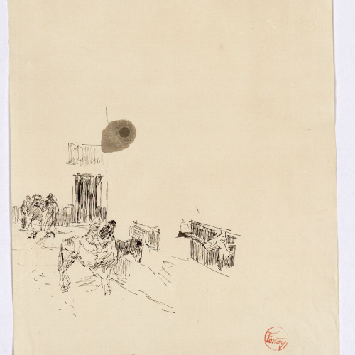 image for: Marià Fortuny - Esbós de carrer amb figures - Cap a 1867-1872