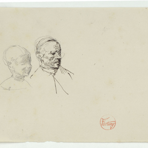 image for: Marià Fortuny - Bustos d&#039;un nen i un clergue - Cap a 1863-1866