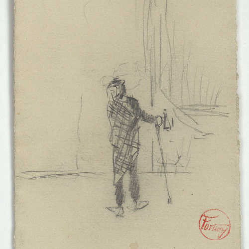 image for: Marià Fortuny - Home amb bastó - Cap a 1863-1866