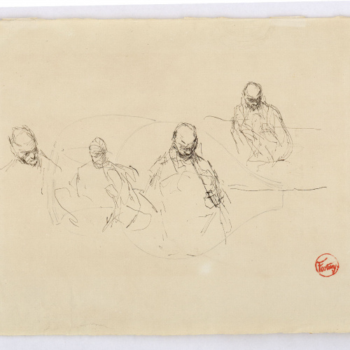 image for: Marià Fortuny - Esbós de figures masculines - Cap a 1867-1872