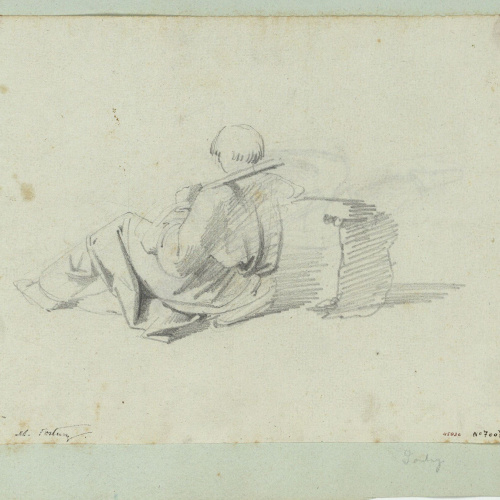 image for: Marià Fortuny - Estudi acadèmic de figura masculina - Cap a 1856-1858