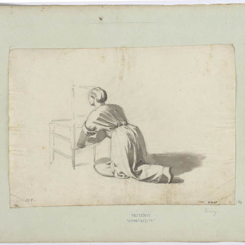 image for: Marià Fortuny - Estudi acadèmic de figura masculina - Cap a 1856-1858