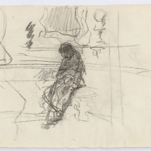 image for: Marià Fortuny - Estudi per al quadre «L&#039;elecció de la model» (anvers) / Croquis de plantes i fulles (revers) - Cap a 1868-1870