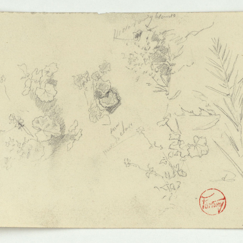 image for: Marià Fortuny - Estudi per al quadre «El jardí dels poetes» (anvers) / Estudi per al quadre «El jardí dels poetes» (revers) - Cap a 1870-1874