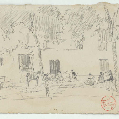 image for: Marià Fortuny - Plaça amb figures - Cap a 1870-1872