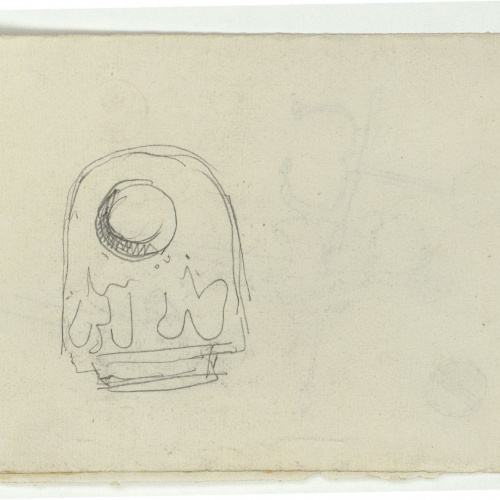 image for: Marià Fortuny - Poms d&#039;espasa (anvers) / Croquis inconcret (revers) - Cap a 1867-1872 [1]