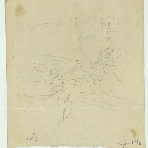 image for: Marià Fortuny - Croquis de figures (anvers) / Croquis inconcret (revers) - Cap a 1866-1872 [1]