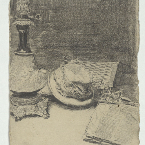 image for: Marià Fortuny - Natura morta amb barret - Cap a 1863-1866