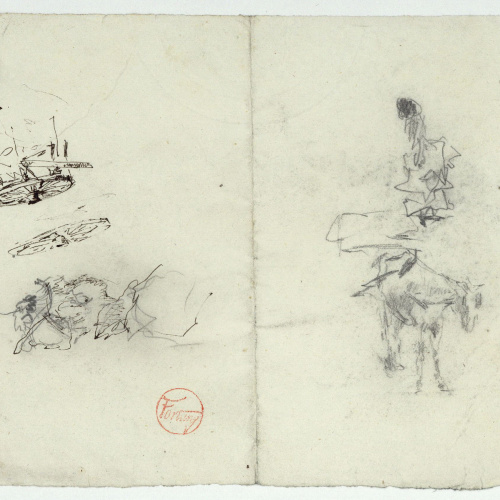 image for: Marià Fortuny - Rodes de carro, ruc i croquis inconcrets - Cap a 1874