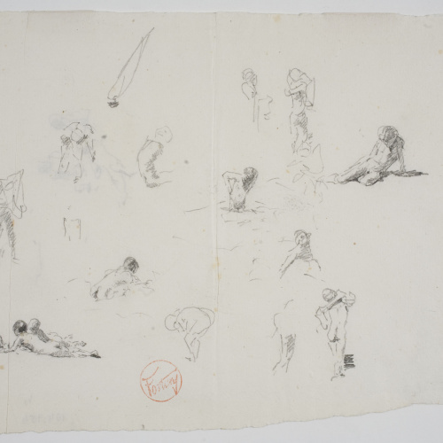 image for: Marià Fortuny - Estudi per al quadre «Platja de Portici» (anvers) / Estudi per al quadre «Platja de Portici» (revers) - Cap a 1874