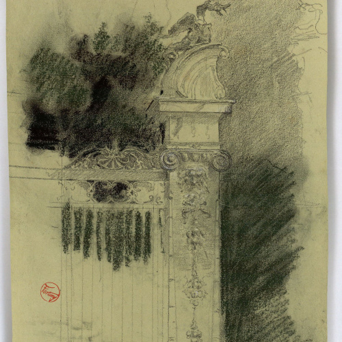 image for: Marià Fortuny - Estudi per al quadre «El jardí dels poetes» - Cap a 1871