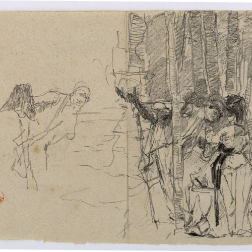 image for: Marià Fortuny - Estudi per al quadre «El jardí dels poetes» - Cap a 1871