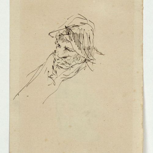 image for: Marià Fortuny - Retrat de dona (anvers) / Estudi per al quadre «La vicaria» (revers) - Cap a 1870-1874 [1]